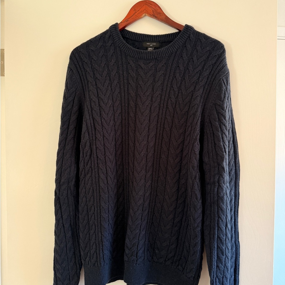 New Look Men's Dark Blue Crewneck Sweater